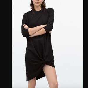 NEW ZARA Black front knot dress